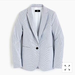 J.Crew Gray & White Striped Seersucker Blazer Jacket sz.0